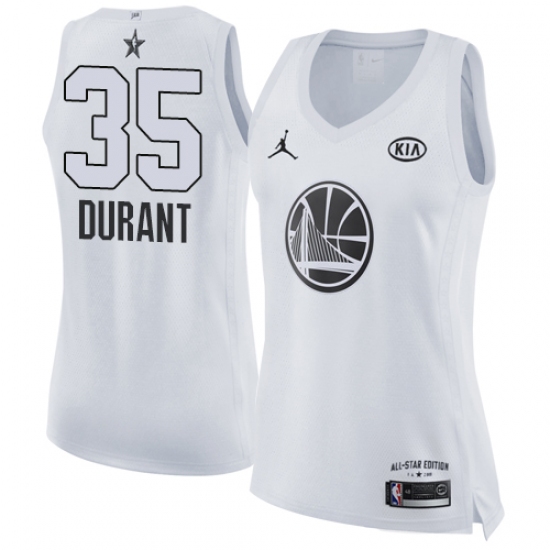 Women's Nike Jordan Golden State Warriors #35 Kevin Durant Swingman White 2018 All-Star Game NBA Jersey - Ujersey