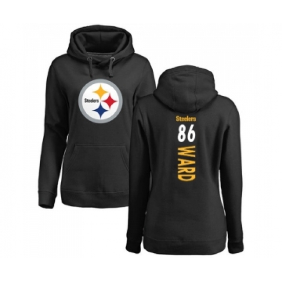 Football Women's Pittsburgh Steelers #86 Hines Ward Black Backer Pullover Hoodie - Ujersey