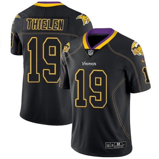 Men's Nike Minnesota Vikings #19 Adam Thielen Limited Rush Lights Out Black NFL Jersey - Ujersey