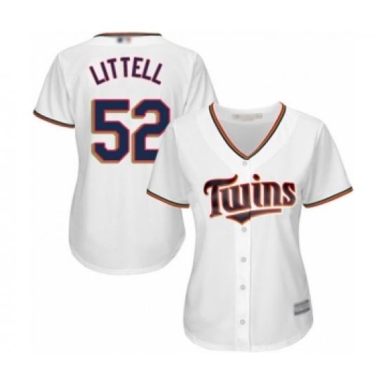 Women's Minnesota Twins #52 Zack Littell Authentic White Home Cool Base Baseball Player Jersey - Ujersey