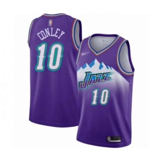 Women's Utah Jazz #10 Mike Conley Swingman Purple Hardwood Classics Basketball Jersey - Ujersey