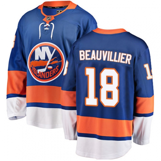 Men's New York Islanders #18 Anthony Beauvillier Fanatics Branded Royal Blue Home Breakaway NHL Jersey - Ujersey