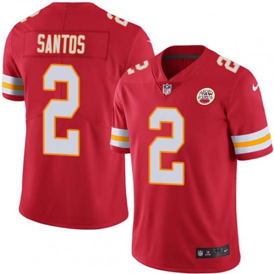 Men's Nike Kansas City Chiefs #2 Cairo Santos Red Team Color Vapor Untouchable Limited Player NFL Jersey - Ujersey