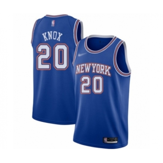 Youth New York Knicks #20 Kevin Knox Swingman Blue Basketball Jersey - Statement Edition - Ujersey