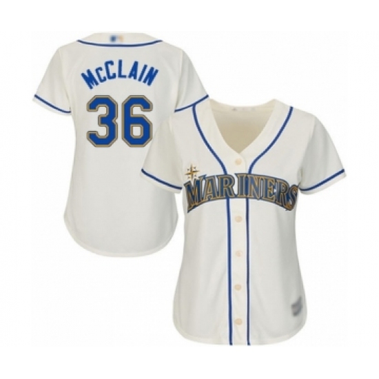 Women's Seattle Mariners #36 Reggie McClain Authentic Cream Alternate Cool Base Baseball Player Jersey - Ujersey