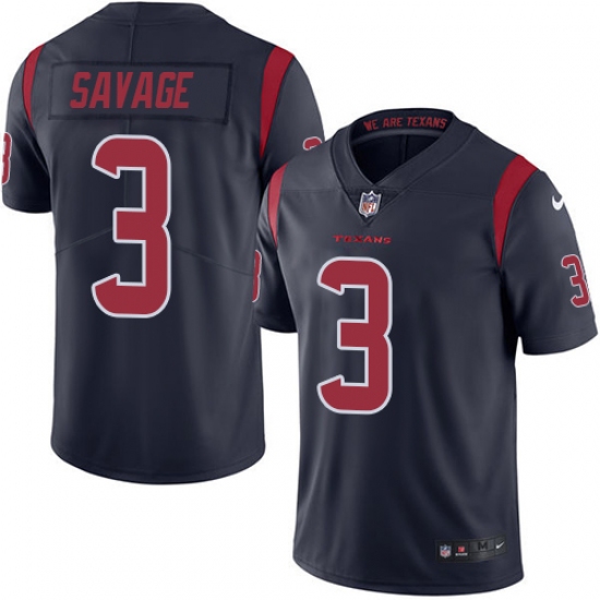 Youth Nike Houston Texans #3 Tom Savage Limited Navy Blue Rush Vapor Untouchable NFL Jersey - Ujersey