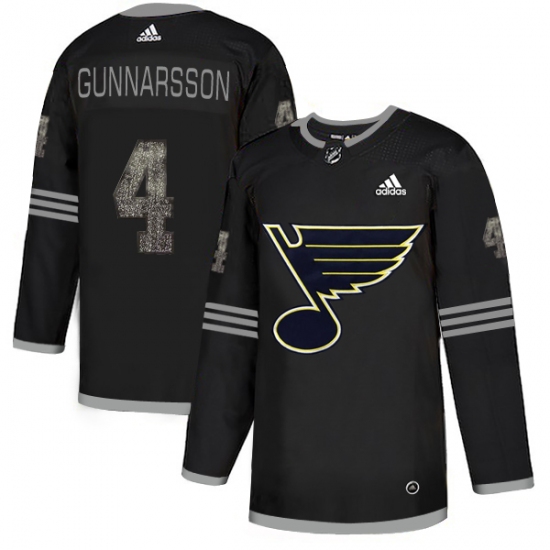 Men's Adidas St. Louis Blues #4 Carl Gunnarsson Black Authentic Classic Stitched NHL Jersey - Ujersey