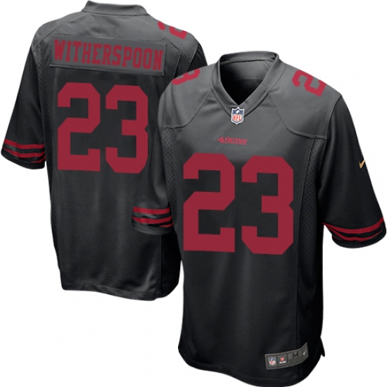 Men's Nike San Francisco 49ers #23 Ahkello Witherspoon Game Black NFL Jersey - Ujersey