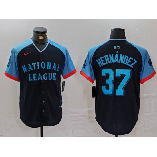 Men's Los Angeles Dodgers #37 Teoscar Hernandez Navy 2024 All Star Limited Stitched Jersey - Ujersey