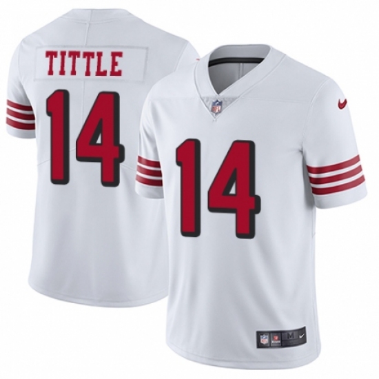 Youth Nike San Francisco 49ers #14 Y.A. Tittle Limited White Rush Vapor Untouchable NFL Jersey - Ujersey