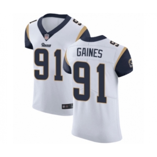 Men's Los Angeles Rams #91 Greg Gaines White Vapor Untouchable Elite Player Football Jersey - Ujersey
