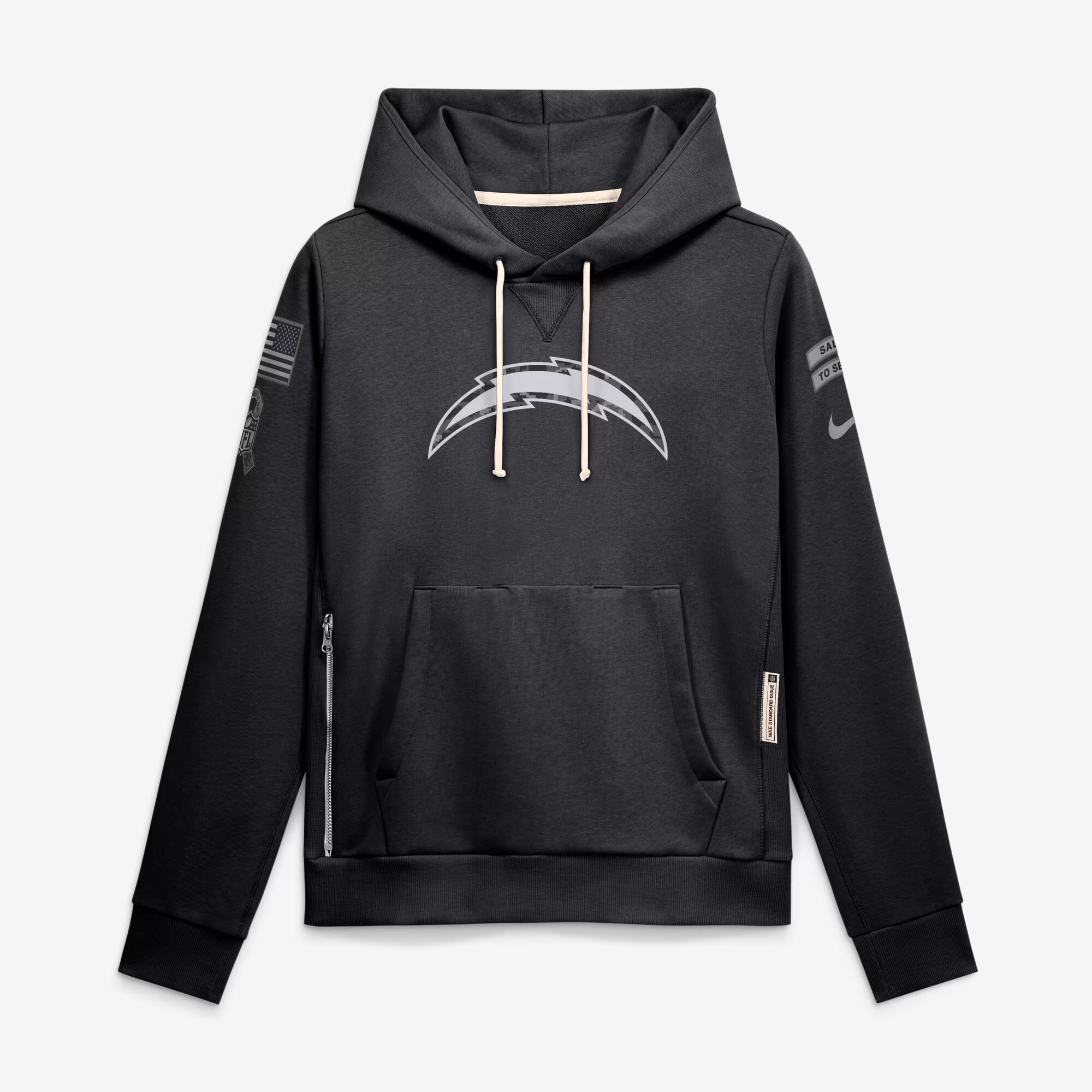 Women's Los Angeles Chargers  Nike Black 2026 Salute to Service Sideline Dri-FIT Pullover Hoodie - U-jersey