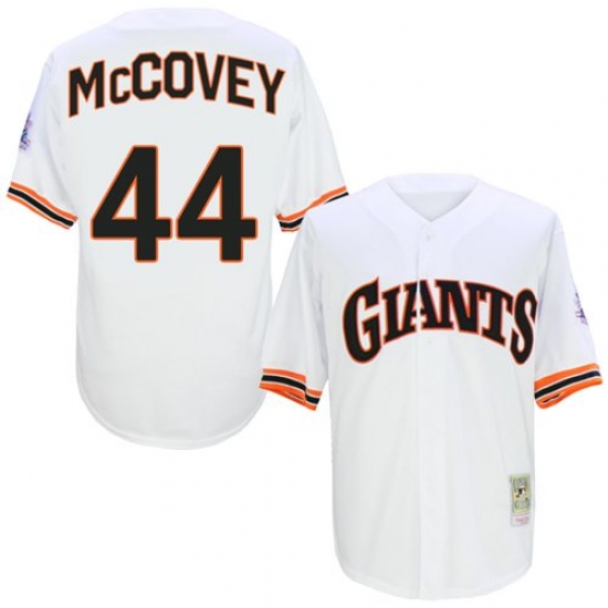 Men's Mitchell and Ness San Francisco Giants #44 Willie McCovey Replica White 1989 Throwback MLB Jersey - Ujersey
