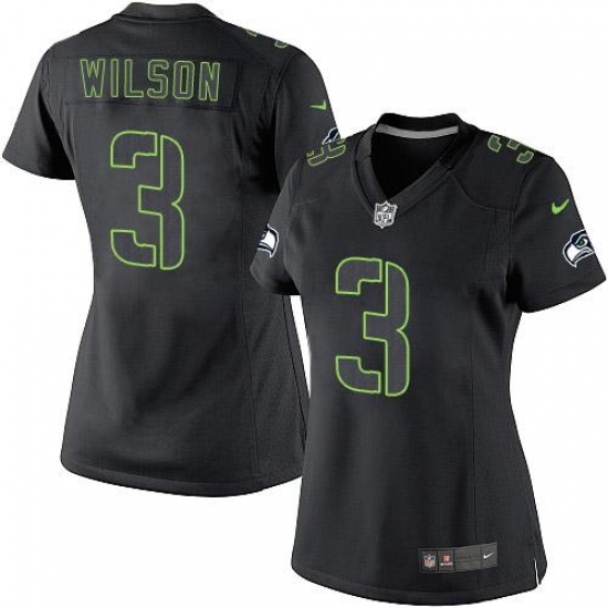Women's Nike Seattle Seahawks #3 Russell Wilson Limited Black Impact NFL Jersey - Ujersey