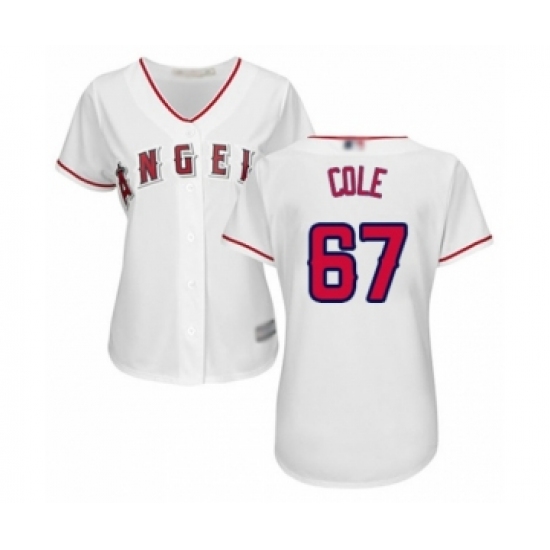 Women's Los Angeles Angels of Anaheim #67 Taylor Cole Authentic White Home Cool Base Baseball Player Jersey - Ujersey