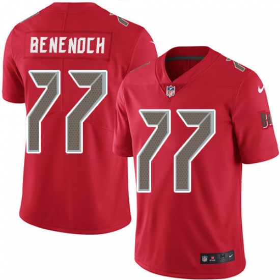 Youth Nike Tampa Bay Buccaneers #77 Caleb Benenoch Limited Red Rush Vapor Untouchable NFL Jersey - Ujersey