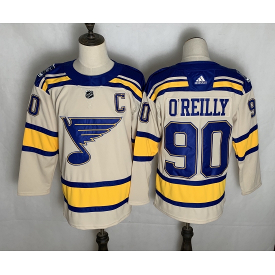 Men's St. Louis Blues #90 Ryan O'Reilly adidas Cream 2022 Winter Classic Authentic Player Jersey