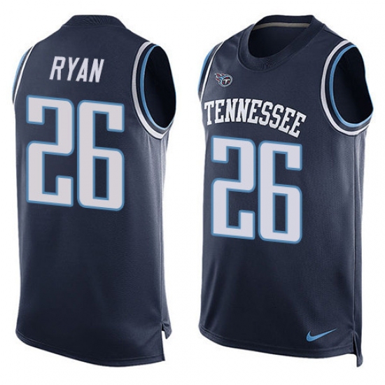 Men's Nike Tennessee Titans #26 Logan Ryan Limited Navy Blue Player Name & Number Tank Top Tank Top NFL Jersey - Ujersey