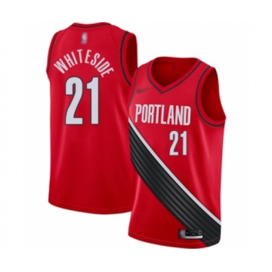 Youth Portland Trail Blazers #21 Hassan Whiteside Swingman Red Finished Basketball Jersey - Statement Edition - Ujersey