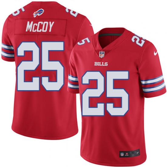 Men's Nike Buffalo Bills #25 LeSean McCoy Elite Red Rush Vapor Untouchable NFL Jersey - Ujersey