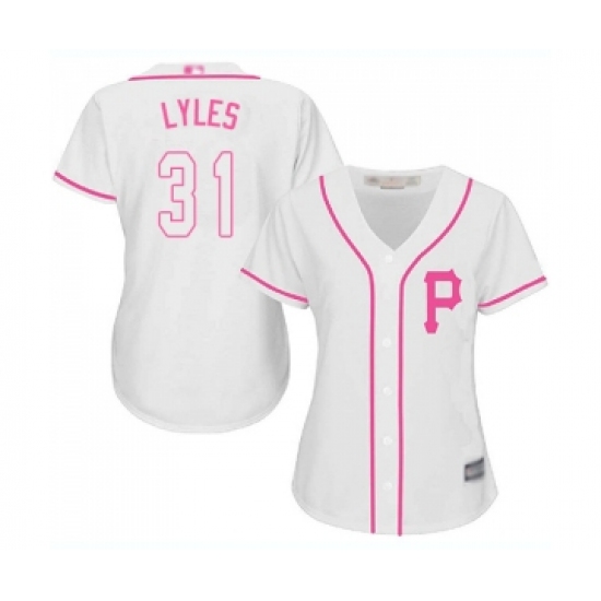 Women's Pittsburgh Pirates #31 Jordan Lyles Replica White Fashion Cool Base Baseball Jersey - Ujersey
