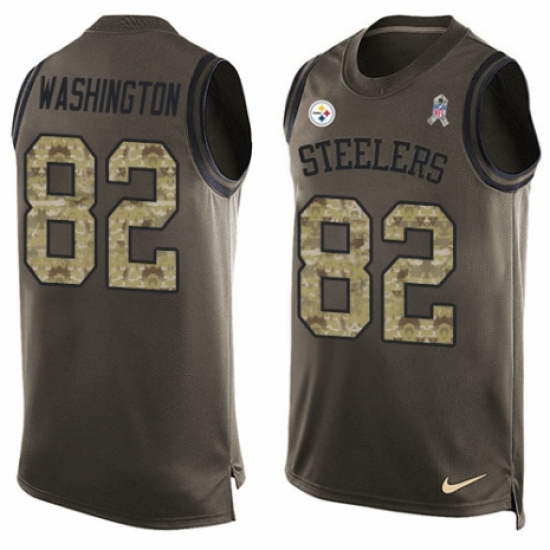 Men's Nike Pittsburgh Steelers #82 James Washington Limited Green Salute to Service Tank Top NFL Jersey - Ujersey