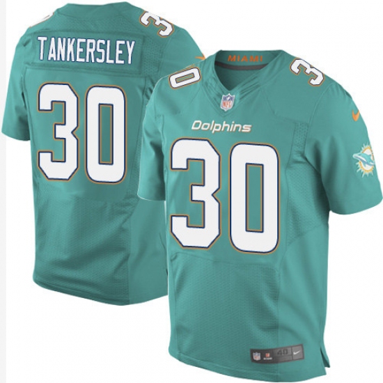 Men's Nike Miami Dolphins #30 Cordrea Tankersley Elite Aqua Green Team Color NFL Jersey - Ujersey