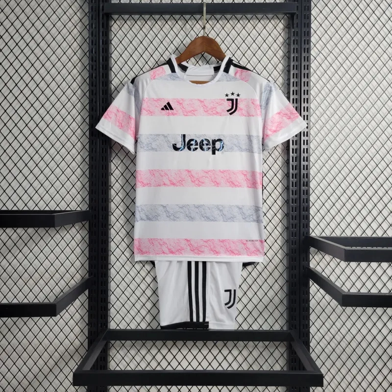 Juventus Soccer Jersey Away Kids Kit Jersey+Shorts 2023/24 - Ujersey NHL