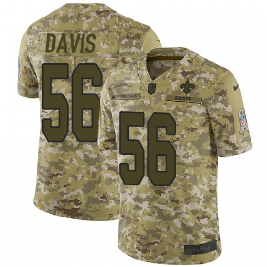 Youth Nike New Orleans Saints #56 DeMario Davis Limited Camo 2018 Salute to Service NFL Jersey - Ujersey