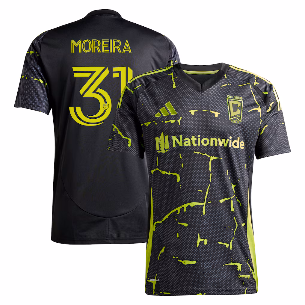 Men's Columbus Crew Steven Moreira adidas Black 2025 The Goosebumps Kit Replica Jersey - Ujersey NHL