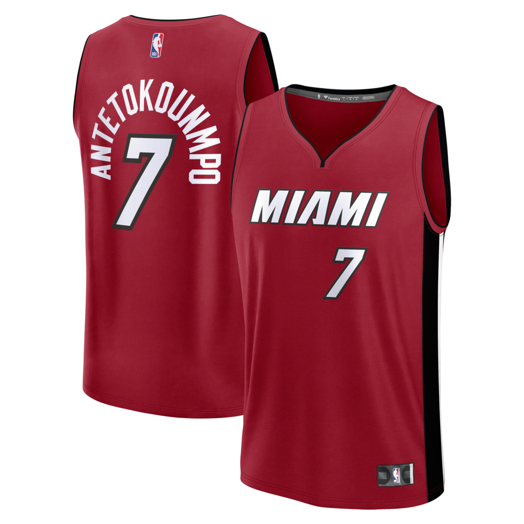 Youth Miami Heat Giannis Antetokounmpo Fanatics Red Fast Break Replica Jersey - Statement Edition - U-jersey
