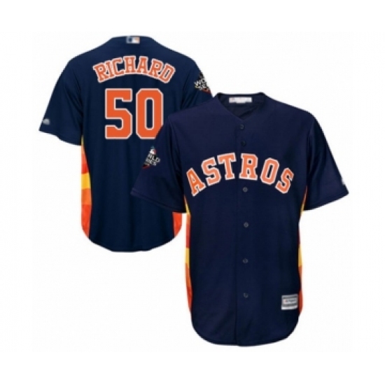 Youth Houston Astros #50 J.R. Richard Authentic Navy Blue Alternate Cool Base 2019 World Series Bound Baseball Jersey - Ujersey