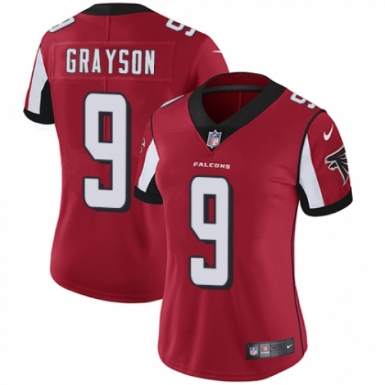 Women's Nike Atlanta Falcons #9 Garrett Grayson Red Team Color Vapor Untouchable Limited Player NFL Jersey - Ujersey