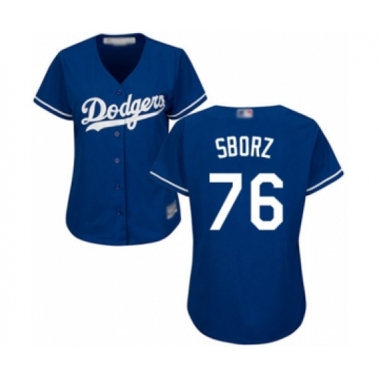 Women's Los Angeles Dodgers #76 Josh Sborz Authentic Royal Blue Alternate Cool Base Baseball Player Jersey - Ujersey