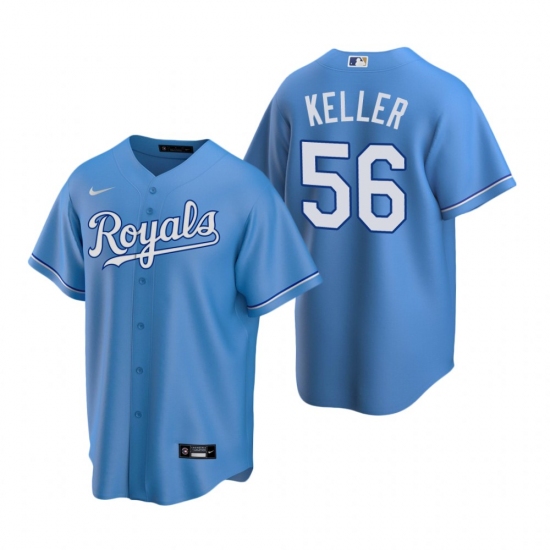Men's Nike Kansas City Royals #56 Brad Keller Light Blue Alternate Stitched Baseball Jersey - Ujersey