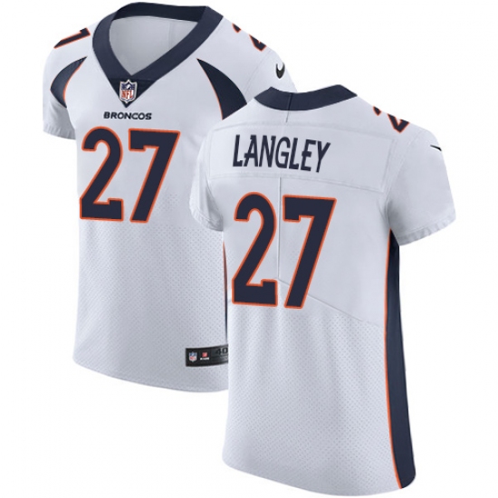 Men's Nike Denver Broncos #27 Brendan Langley White Vapor Untouchable Elite Player NFL Jersey - Ujersey