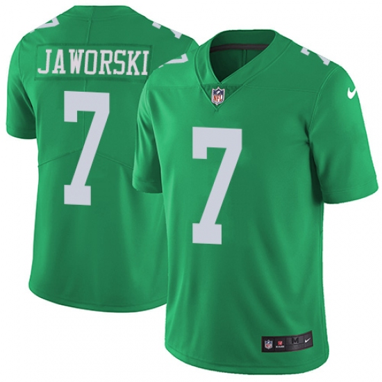 Men's Nike Philadelphia Eagles #7 Ron Jaworski Limited Green Rush Vapor Untouchable NFL Jersey - Ujersey