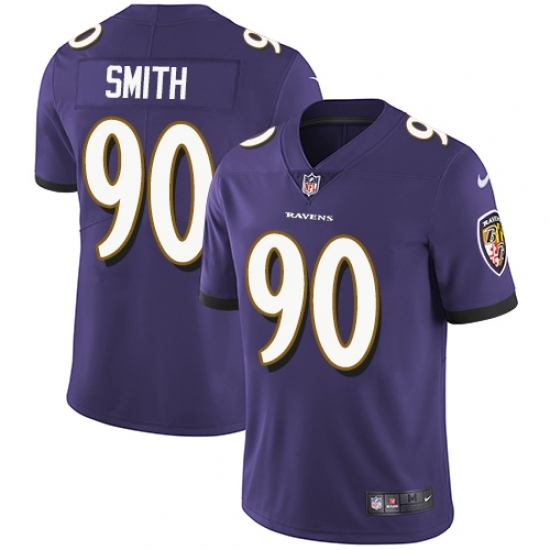 Men's Nike Baltimore Ravens #90 Za Darius Smith Purple Team Color Vapor Untouchable Limited Player NFL Jersey - Ujersey