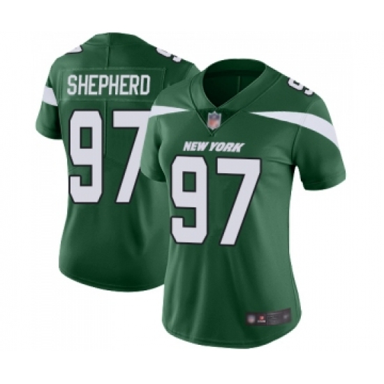 Women's New York Jets #97 Nathan Shepherd Green Team Color Vapor Untouchable Limited Player Football Jersey - Ujersey