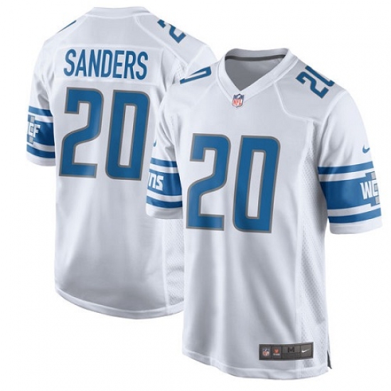 Men's Nike Detroit Lions #20 Barry Sanders Game White NFL Jersey - Ujersey