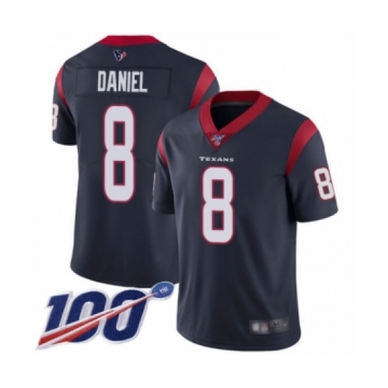Men's Houston Texans #8 Trevor Daniel Navy Blue Team Color Vapor Untouchable Limited Player 100th Season Football Jersey - Ujersey