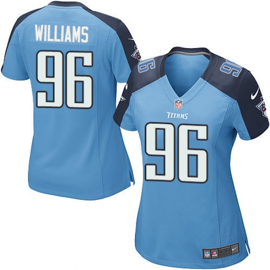 Women's Nike Tennessee Titans #96 Sylvester Williams Game Light Blue Team Color NFL Jersey - Ujersey