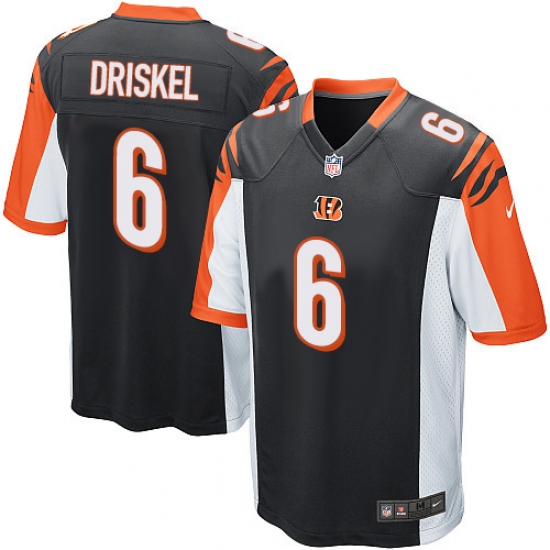 Men's Nike Cincinnati Bengals #6 Jeff Driskel Game Black Team Color NFL Jersey - Ujersey