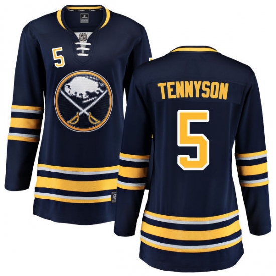 Women's Buffalo Sabres #5 Matt Tennyson Fanatics Branded Navy Blue Home Breakaway NHL Jersey - Ujersey
