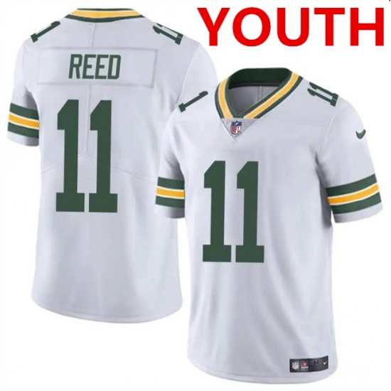 Youth Green Bay Packers #11 Jayden Reed White Vapor Untouchable Football Stitched Jersey - Ujersey