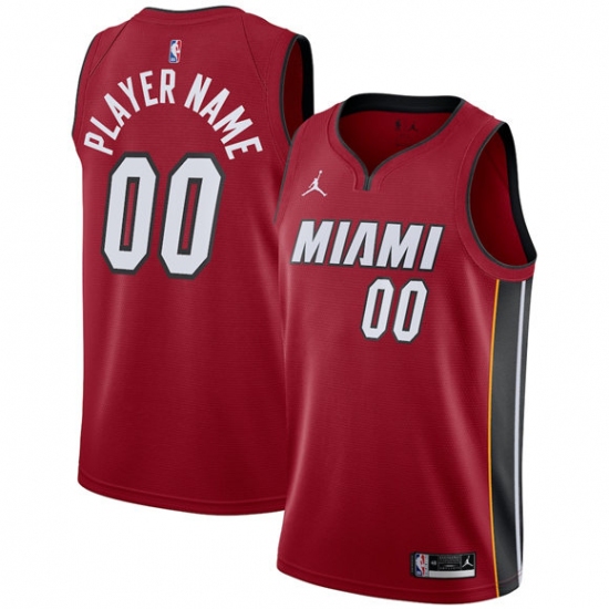 Men's Miami Heat Active Player Custom Red Statement Edition Swingman Stitched Basketball Jersey - Ujersey