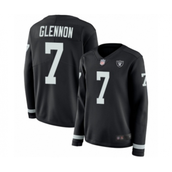Women's Oakland Raiders #7 Mike Glennon Limited Black Therma Long Sleeve Football Jersey