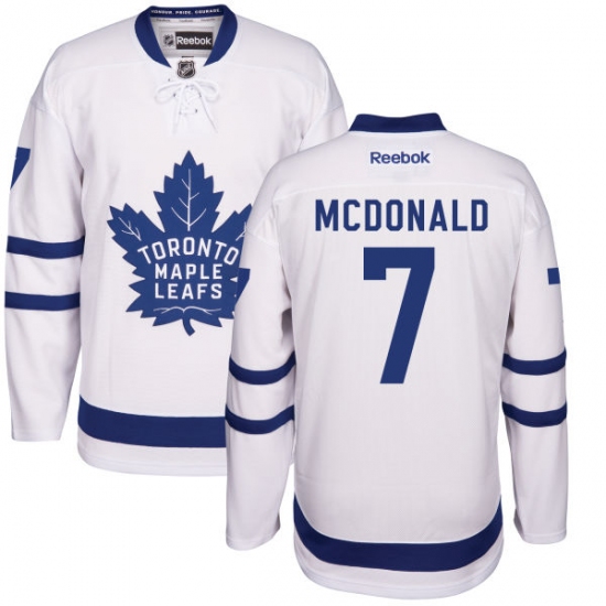 Youth Reebok Toronto Maple Leafs #7 Lanny McDonald Authentic White Away NHL Jersey - Ujersey