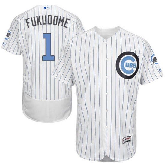 Men's Majestic Chicago Cubs #1 Kosuke Fukudome Authentic White 2016 Father's Day Fashion Flex Base MLB Jersey - Ujersey