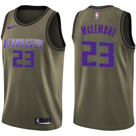 Men's Nike Sacramento Kings #23 Ben McLemore Swingman Green Salute to Service NBA Jersey - Ujersey